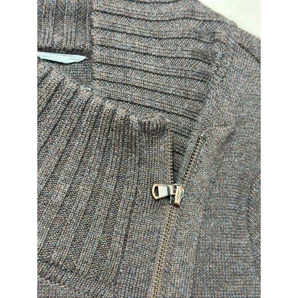 NWOT Athleta Chill Factor High Neck Collar Full Zip Up Wool Blend Sweater Large - Picture 6 of 13